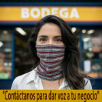 Imagen de comerciante con el texto "Para que te conozcan tienes que hablar de tí"